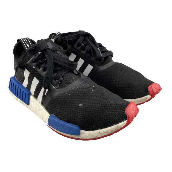 Adidas NMD R1 Primeblue Shoe Men 7.5 Black Red Training Running Sport Streetwear - Picture 1 of 12